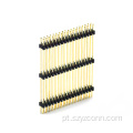 Cabeçote de pino de 2,0 mm em linha dupla reto preto